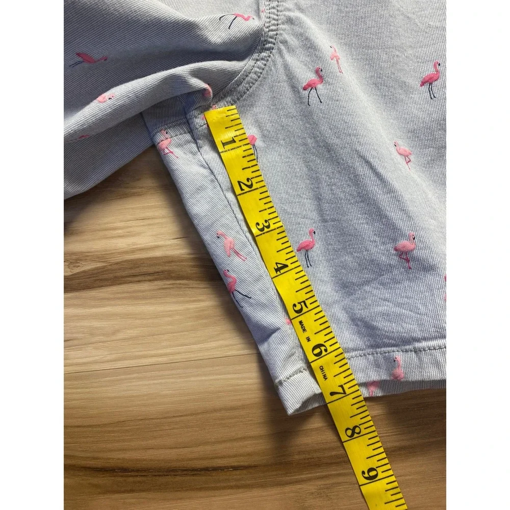 Hollister Beach Prep Jogger Shorts XL Mens Blue Pink Flamingo Print 7